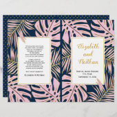 Tropische Blätter Rosa, zweifache Hochzeitsfeier (Vorne/Hinten)