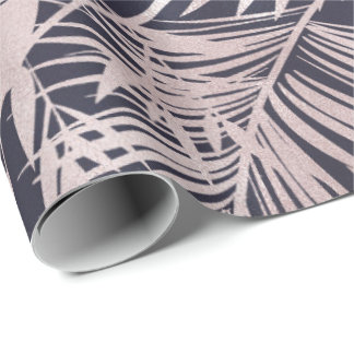 Tropische Blätter Rose Gold Imitate Folie Umschlag Geschenkpapier