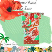 Tropische Blätter Rot, Grün, Korallen, Aquamarin, Badhandtuch Set