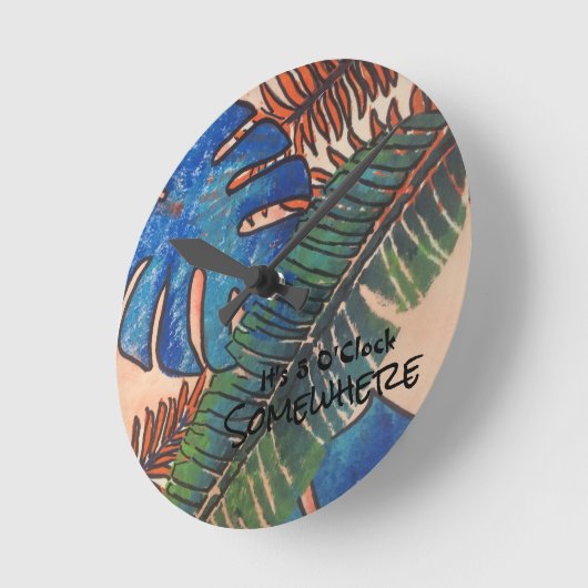 Tropische Blätter rund um die Uhr (Winkel)