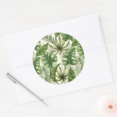 Tropische Blätter Runder Aufkleber (Umschlag)