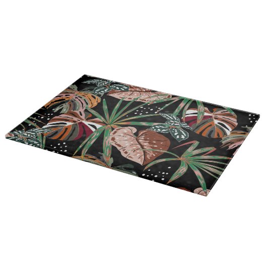 Tropische Blätter Schneidebrett (Ecke)