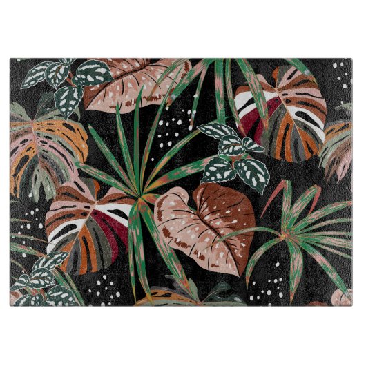 Tropische Blätter Schneidebrett (Vorderseite)