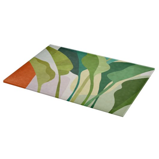 Tropische Blätter Schneidebrett (Ecke)