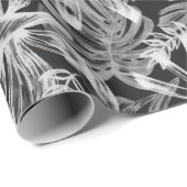 Tropische Blätter Schwarz-Weiß Geschenkpapier (Rolleneckpunkt)