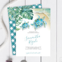 Tropische Blätter Sea Turtle Boy Baby Dusche