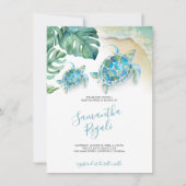 Tropische Blätter Sea Turtle Boy Baby Dusche (Vorderseite)