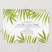 Tropische Blätter Sommer Hochzeitsfeiern Einladung (Vorne/Hinten)