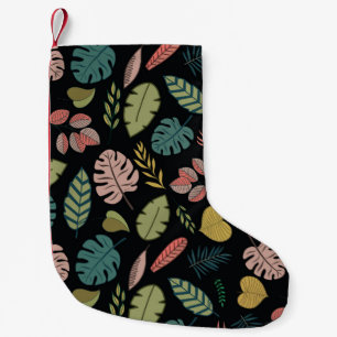 Tropische Blätter: Sommer Vintage Blüten Kleiner Weihnachtsstrumpf