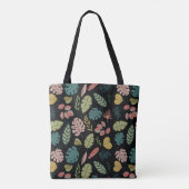 Tropische Blätter: Sommer Vintage Blüten Tasche (Rückseite)