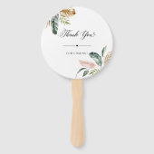 Tropische Blätter Sommerhochzeit Willkommen Fächer (Rückseite)