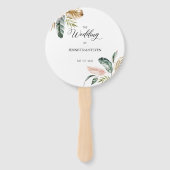 Tropische Blätter Sommerhochzeit Willkommen Fächer (Vorderseite)