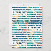 Tropische Blätter Sommerinsel Aloha farbenfroh Einladung (Rückseite)