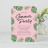 Tropische Blätter | Sommerliche Party Einladung (Stehend Vorderseite)