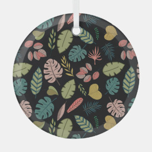 Tropische Blätter: Sommerliche Vintage-Blumen Ornament Aus Glas