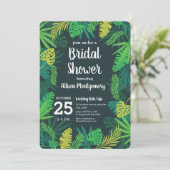 Tropische Blätter Sommersommer Brautparty Einladung (Stehend Vorderseite)