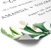 Tropische Blätter Sommerstrand Hochzeit Willkommen Poster (Ecke)