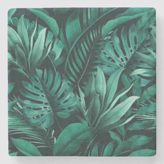 Tropische Blätter Steinuntersetzer (Vorderseite)