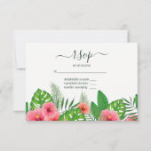 Tropische Blätter Strand Hochzeit UAWG RSVP Karte (Vorderseite)