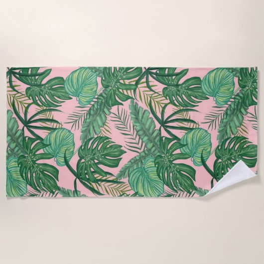 Tropische Blätter Strandtuch (Vorderseite)