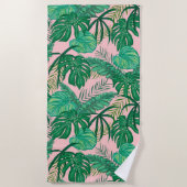 Tropische Blätter Strandtuch (Vorderseite)