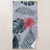Tropische Blätter Strandtuch (Vorderseite)