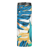 Tropische Blätter Thermal Tumbler Thermosbecher (Rückseite)