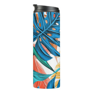 Tropische Blätter Thermal Tumbler Thermosbecher