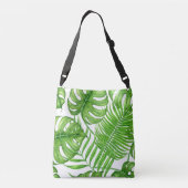 Tropische Blätter Tragetaschen Mit Langen Trägern (Rückseite)
