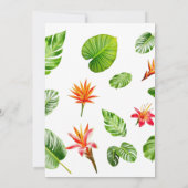 Tropische Blätter Typografisches Foto Save The Date (Rückseite)