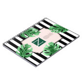 Tropische Blätter und Ananas Elegantes Chic Monogr Notizblock (Linke Seite)