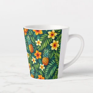 Tropische Blätter und Ananasmuster Milchtasse