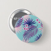 Tropische Blätter und Blume 2 Button (Vorne & Hinten)