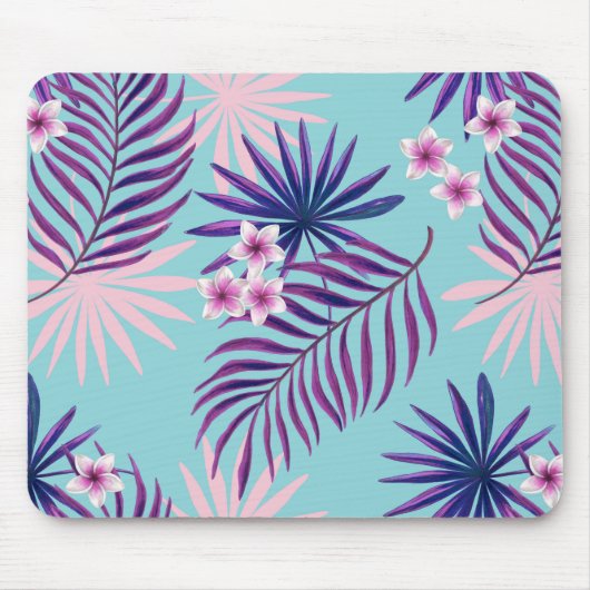 Tropische Blätter und Blume 2 Mousepad (Vorne)
