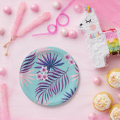 Tropische Blätter und Blume 2 Pappteller (Party)