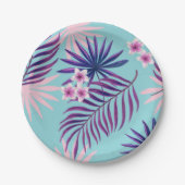 Tropische Blätter und Blume 2 Pappteller (Vorderseite)