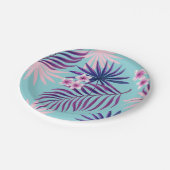 Tropische Blätter und Blume 2 Pappteller (Schrägansicht)