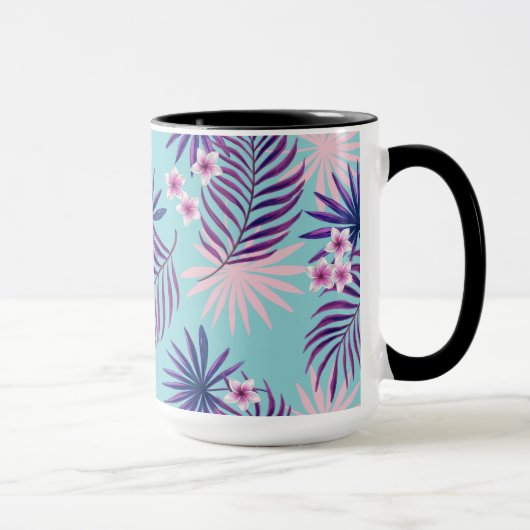 Tropische Blätter und Blume 2 Tasse (Rechts)