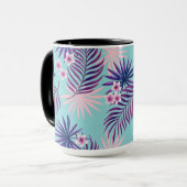 Tropische Blätter und Blume 2 Tasse (Vorderseite Links)