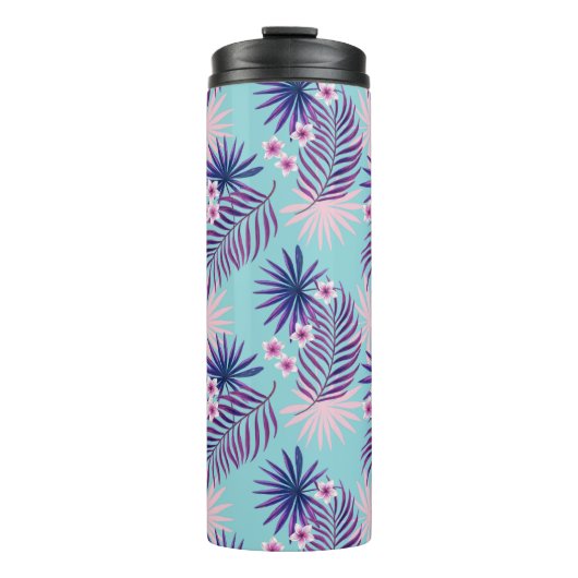 Tropische Blätter und Blume 2 Thermosbecher (Vorderseite)