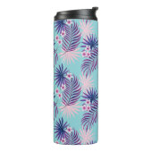 Tropische Blätter und Blume 2 Thermosbecher (Nach links gedreht)