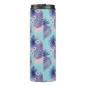 Tropische Blätter und Blume 2 Thermosbecher (Rückseite)