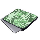 Tropische Blätter und Blume, Aquarellmuster. Laptopschutzhülle (Vorne Knopf)