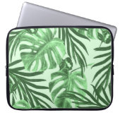 Tropische Blätter und Blume, Aquarellmuster. Laptopschutzhülle (Vorderseite)