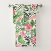 Tropische Blätter und Blume