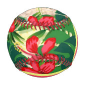 Tropische Blätter und Blume Baseball (Rückseite)