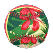 Tropische Blätter und Blume Baseball (Vorderseite)