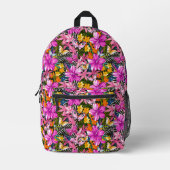 Tropische Blätter und Blume Bedruckter Rucksack (Vorderseite)