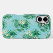 Tropische Blätter und Blume Case-Mate iPhone Hülle (Rückseite (Horizontal))
