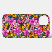 Tropische Blätter und Blume Case-Mate iPhone Hülle (Rückseite (Horizontal))